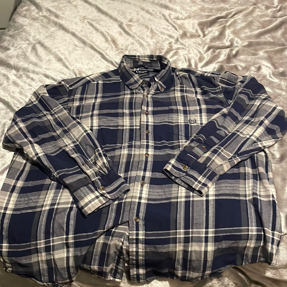CHAPS BRUSHED FLANNEL BLUE AN WHITE
